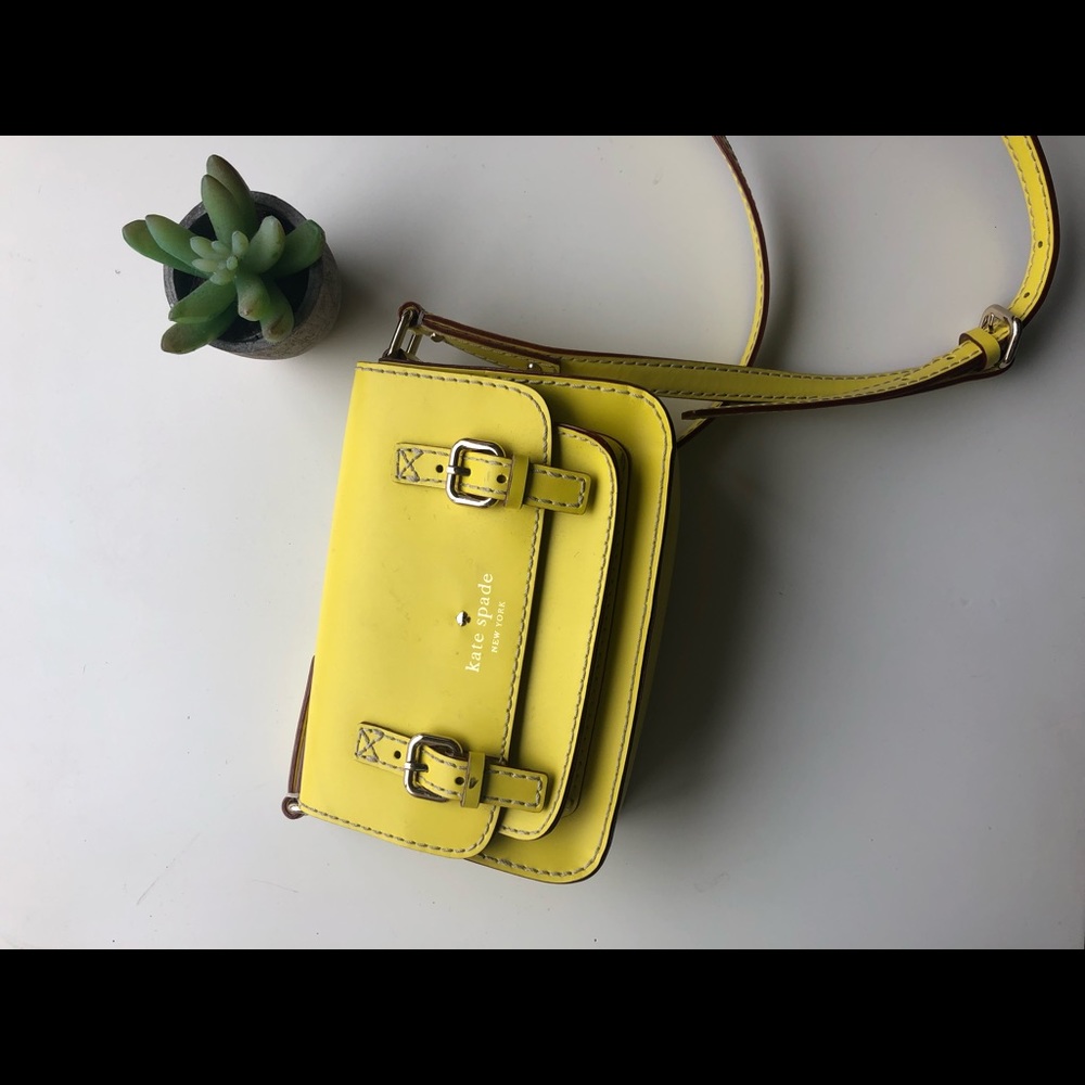Kate Spade Leather Yellow Small Crossbody Bag